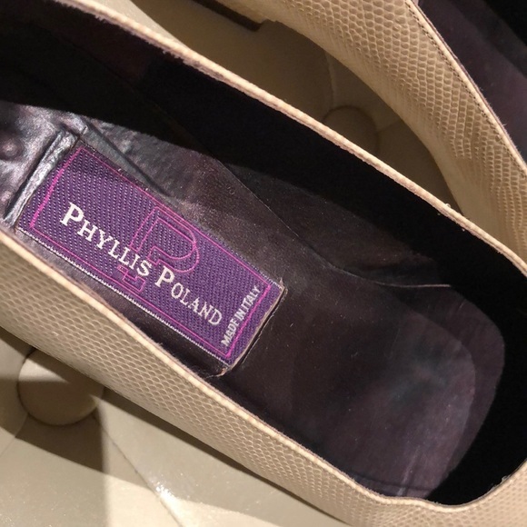 Phyllis Poland Genuine Italian leather low heel size 7.5 - Picture 6 of 11